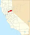 State map highlighting Placer County