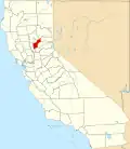 State map highlighting Yuba County
