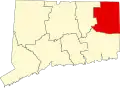 State map highlighting Windham County