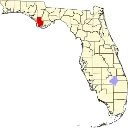A state map highlighting Gulf County in the northwestern part of the state. It is medium in size.