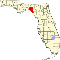 A state map highlighting Taylor County in the corner part of the state. It is medium in size.