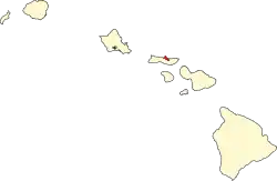 State map highlighting Kalawao County
