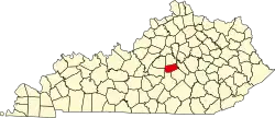 State map highlighting Boyle County