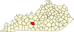 State map highlighting Edmonson County