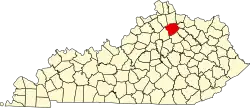 State map highlighting Harrison County