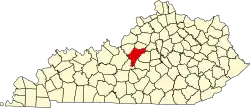 State map highlighting Nelson County