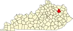 State map highlighting Rowan County