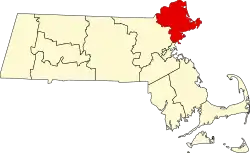 State map highlighting Essex County