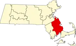 State map highlighting Plymouth County