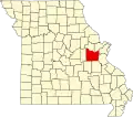 A state map highlighting Franklin County in the eastern part of the state.
