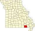 A state map highlighting Ripley County in the southeastern part of the state.