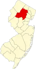 A county in the northern part of the state, landlocked by other counties. It is well-sized.