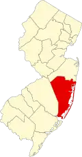 A county in the southeast part of the state. It is large and gets skinnier in the south.