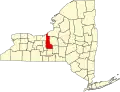 State map highlighting Cayuga County