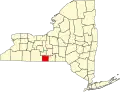 State map highlighting Chemung County