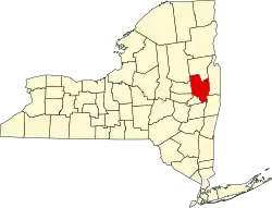 State map highlighting Saratoga County