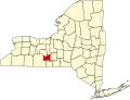 State map highlighting Schuyler County