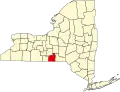 State map highlighting Tioga County