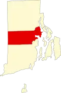 State map highlighting Kent County