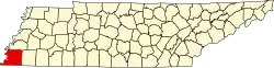 State map highlighting Shelby County
