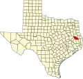 State map highlighting Angelina County