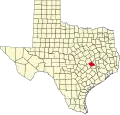 State map highlighting Burleson County