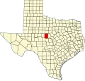 State map highlighting Coleman County