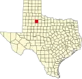 State map highlighting Dickens County