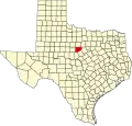 State map highlighting Eastland County