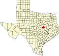 State map highlighting Falls County