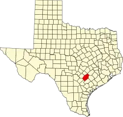 State map highlighting Gonzales County