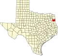 State map highlighting Harrison County