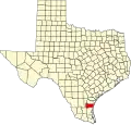 State map highlighting Kleberg County