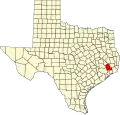 State map highlighting Liberty County