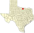 State map highlighting Montague County