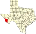 State map highlighting Presidio County