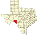State map highlighting Val Verde County