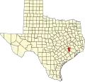 State map highlighting Waller County