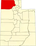 State map highlighting Box Elder County