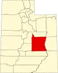 State map highlighting Emery County