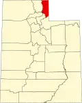 State map highlighting Rich County