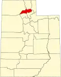 State map highlighting Weber County