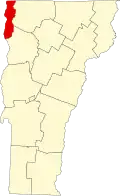 State map highlighting Grand Isle County