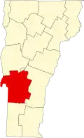 State map highlighting Rutland County