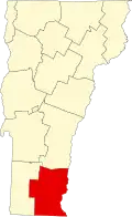 State map highlighting Windham County