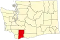 State map highlighting Skamania County