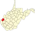 State map highlighting Cabell County