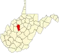 State map highlighting Calhoun County