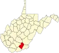 State map highlighting Summers County