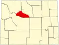State map highlighting Hot Springs County